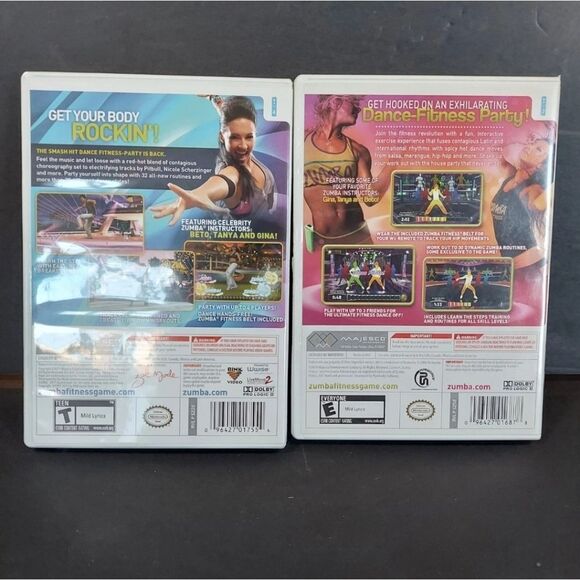 Nintendo Wii Zumba Fitness 1 & 2 Join The Party Dance Exercise Video Game Bundle - Picture 2 of 4